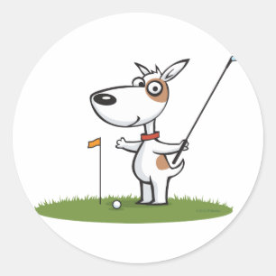 Sticker Rond Chien Golf