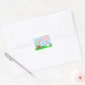 Sticker Rond chien gratter l'oreille pied intelligent (Enveloppe)