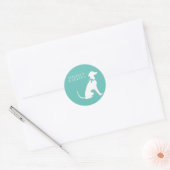 Sticker Rond Chien Greyhound Chig Puppy (Enveloppe)