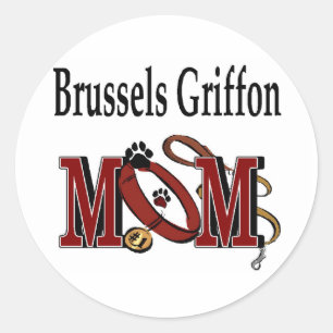 Sticker Rond Chien Griffon de Bruxelles MOM