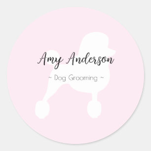 Sticker Rond Chien Grooming Personnalisé