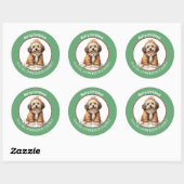Sticker Rond Chien Havanais Chien Chien Chien Chat d'hiver et N (Feuille)