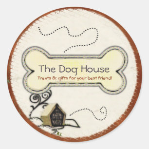 Sticker Rond Chien House PET TRAITES DONS ENTREPRISE