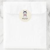 Sticker Rond Chien husky noir et blanc mignon (Sac)