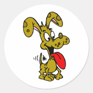 Sticker Rond Chien idiot