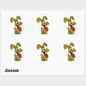 Sticker Rond Chien idiot (Feuille)