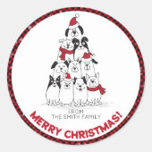 Sticker Rond Chien Joyeux Noël (Devant)
