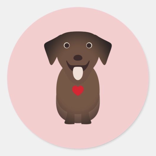Sticker Rond Chien Labrador Retriever Saint-Valentin, Jour de l (Devant)