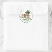Sticker Rond Chien Leprechaun (Sac)