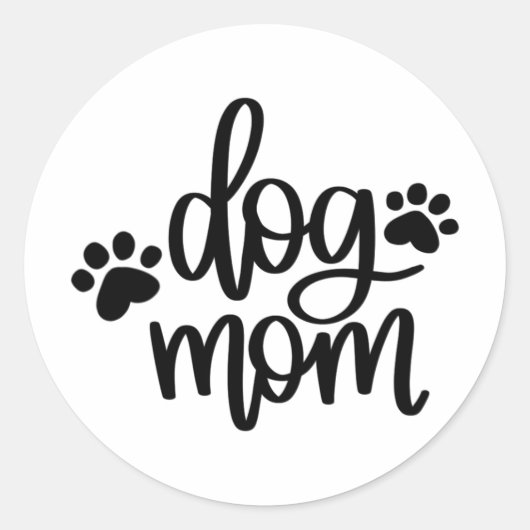 Sticker Rond Chien Maman Paws (Devant)