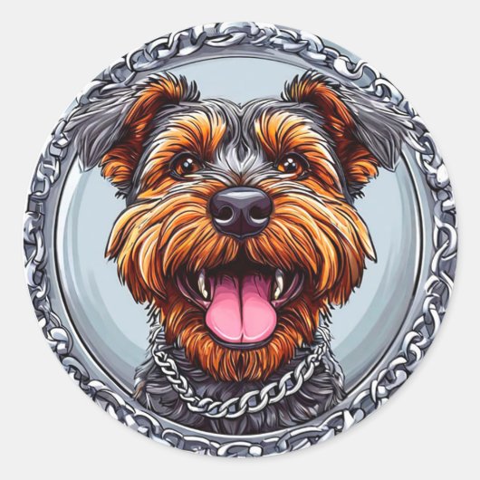 Sticker Rond Chien Mignon (Devant)