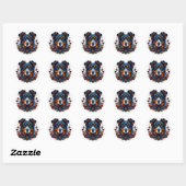 Sticker Rond Chien mignon (Feuille)