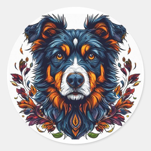 Sticker Rond Chien mignon (Devant)
