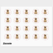 Sticker Rond chien mignon avec des os jeter l'oreiller (Feuille)