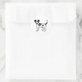 Sticker Rond Chien mignon Danois-Suédois Noir Et Blanc (Sac)