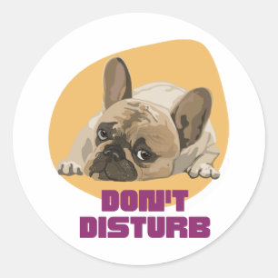 Sticker Rond Chien, Ne Dérangez Pas L'Autocollant