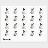 Sticker Rond Chien Noir Et Blanc Noir Chien Chien Chien (Feuille)