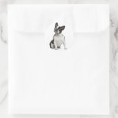Sticker Rond Chien Noir Et Blanc Noir Chien Chien Chien (Sac)