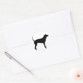 Sticker Rond Chien noir (noir) (Enveloppe)