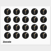 Sticker Rond Chien noir têtu et Tan Coonhound (Feuille)
