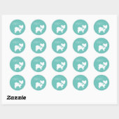 Sticker Rond Chien papillon (Feuille)