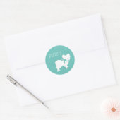 Sticker Rond Chien papillon (Enveloppe)