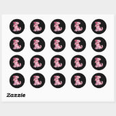 Sticker Rond Chien Patchwork Ruban Rose Sensibilisation au Canc (Feuille)