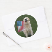 Sticker Rond Chien patriotique (Enveloppe)