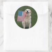 Sticker Rond Chien patriotique (Sac)