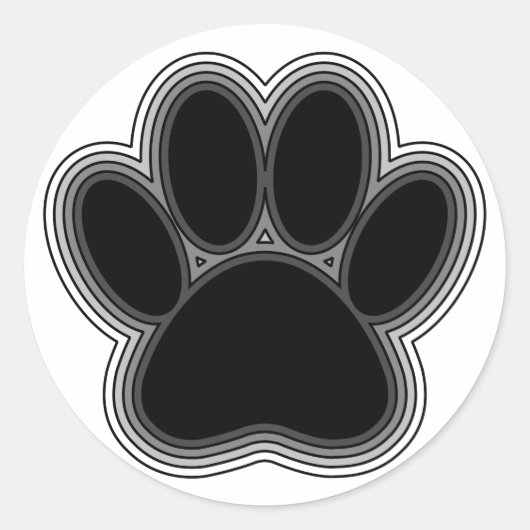 Sticker Rond Chien Paw Avec Plan (Devant)