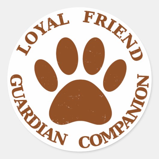 Sticker Rond Chien Paw Loyal Friend (Devant)