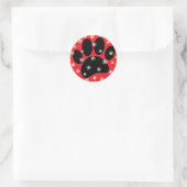 Sticker Rond Chien Pawprint Noël Neige Flakes Personnalisé (Sac)