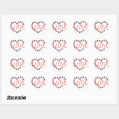 Sticker Rond Chien Paws Red Heart Love (Feuille)