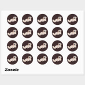 Sticker Rond Chien Pékinois Blanc (Feuille)
