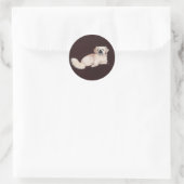 Sticker Rond Chien Pékinois Blanc (Sac)