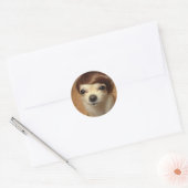 Sticker Rond chien-perruque (Enveloppe)