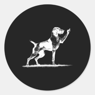 Sticker Rond Chien Pointer Trouduc Trou de Chien Pointer Allema