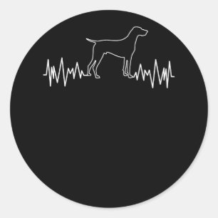 Sticker Rond Chien pointre allemand à poing court pouls