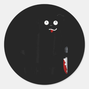 Sticker Rond Chien Quel_ Drôle Tee Pug Noir Pug Meurtrier Avec