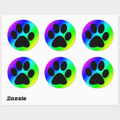 Sticker Rond Chien rond arc-en-ciel Paw.png (Feuille)