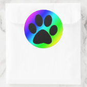Sticker Rond Chien rond arc-en-ciel Paw.png (Sac)