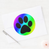 Sticker Rond Chien rond arc-en-ciel Paw.png (Enveloppe)