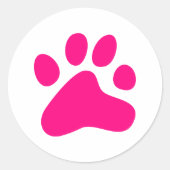 Sticker Rond Chien rose Paw (Devant)