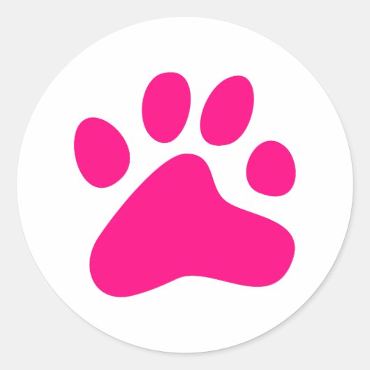 Sticker Rond Chien rose Paw (Devant)