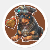 Sticker Rond Chien Rottweiler (Devant)