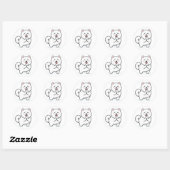 Sticker Rond Chien Samoyède (Feuille)
