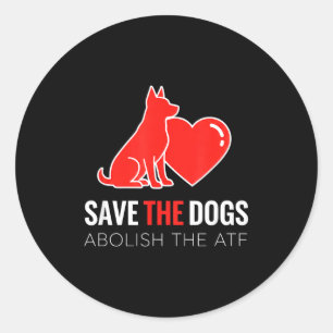 Sticker Rond Chien Sauver Les Chiens Chien Conception De Coeur,