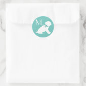 Sticker Rond Chien Shar Pei Chien Chien Puppy (Sac)