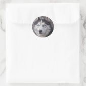 Sticker Rond Chien sibérien Husky (Sac)