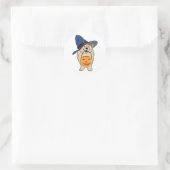 Sticker Rond Chien Sorcière Citrouille (Sac)